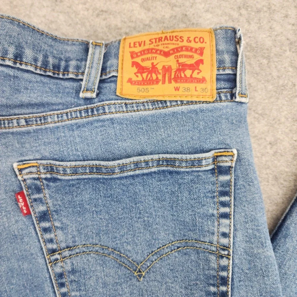 Levi's Size 38x30 | 505 Mens Blue‎ Straight Leg Regular Fit Denim Jeans *FLAW*